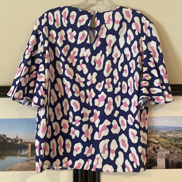 Diane VonFurstenberg Arlene Flutter Sleeve Top, Flutter sleeve top, Designer Top - Picture 6 of 9
